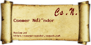 Csemer Nándor névjegykártya