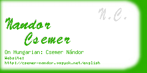 nandor csemer business card